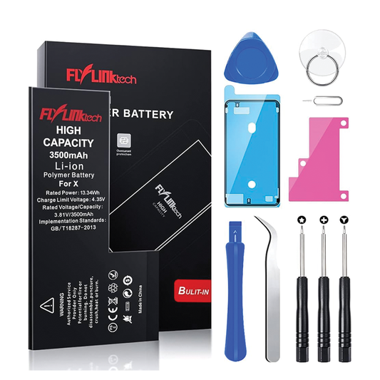 FLYLINKTECH iPhone Battery Replacement Kit – 3.82V 1810mAh for iPhone 5/5s/6/6s/7/7 Plus with Full Repair Tool Set – High Capacity & Certified Safe