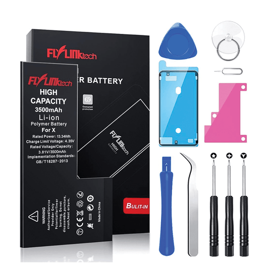 FLYLINKTECH iPhone Battery Replacement Kit – 3.82V 1810mAh for iPhone 5/5s/6/6s/7/7 Plus with Full Repair Tool Set – High Capacity & Certified Safe - HTT Mobiles