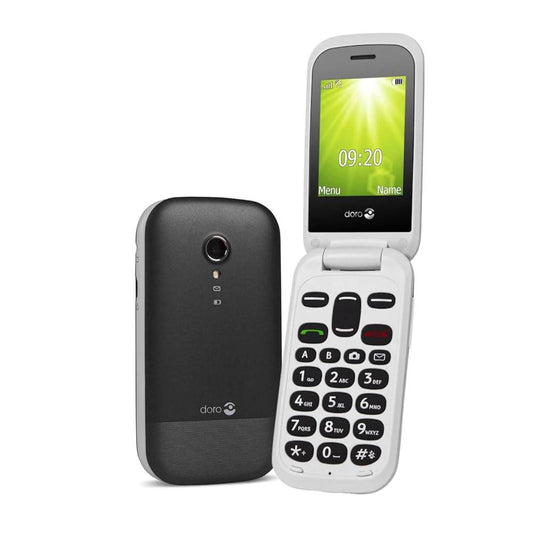 Doro 2424 Dual SIM Clamshell Mobile Phone for Seniors (Black) - HTT Mobiles