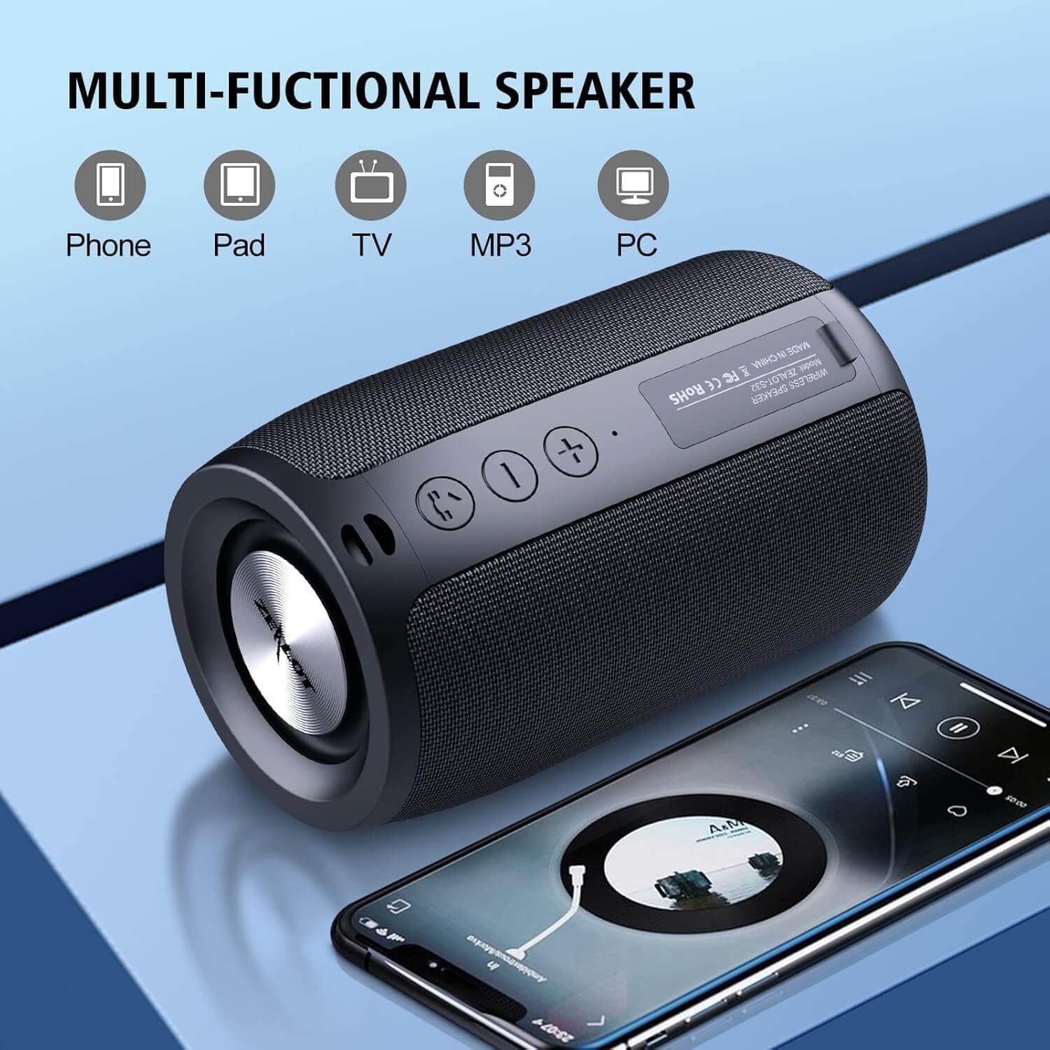 ZEALOT S32 Portable Bluetooth Speaker – 10W Louder Sound - HTT Mobiles