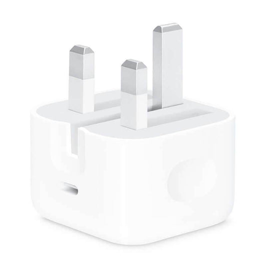 Genuine Original Apple 20W USB‑C Charger Plug – Fast Charging Power Adapter for iPhone 16/15/14/13/12/SE, iPad, AirPods, and More – UK 3-Pin - HTT Mobiles