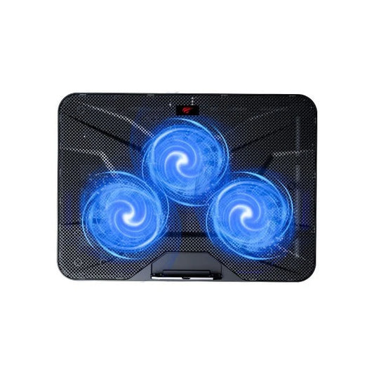 HAVIT F2067 Laptop Cooling Pad – 12" to 18.3" – 3 Fan Speeds, Adjustable Stand, Dual USB Ports – Ergonomic Cooling Mat with Blue LED