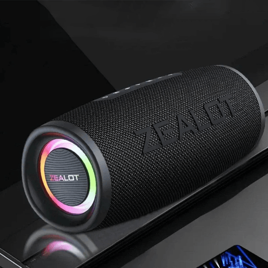 ZEALOT S56 40W Portable Bluetooth Speaker – 8000mAh Battery, IPX6 Waterproof, RGB Lights - HTT Mobiles