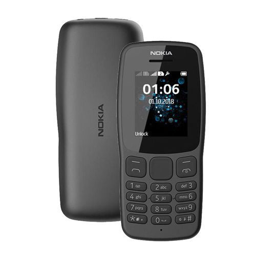 Nokia 106 dual sim basic mobile phone in dark grey