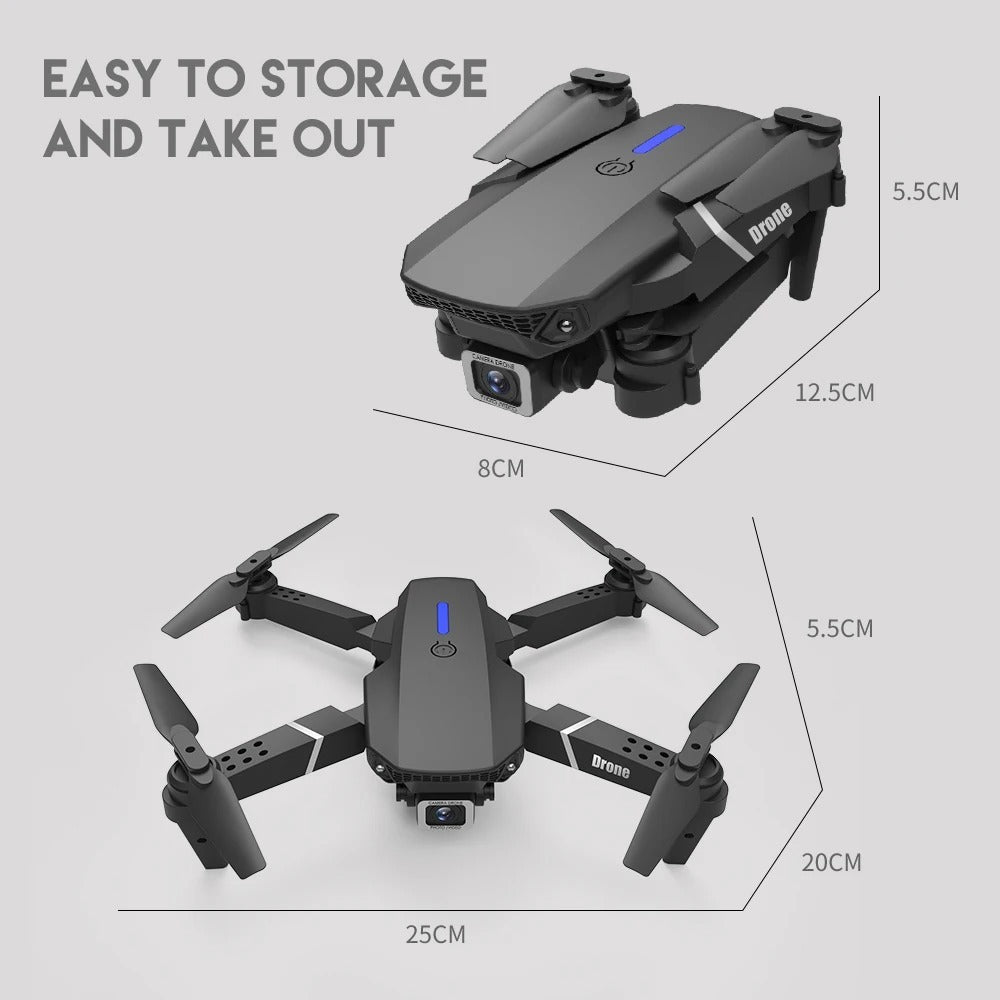 4K GPS Dual HD Camera Drones WiFi Foldable With 3 Batteries by HTT Global - HTT Mobiles
