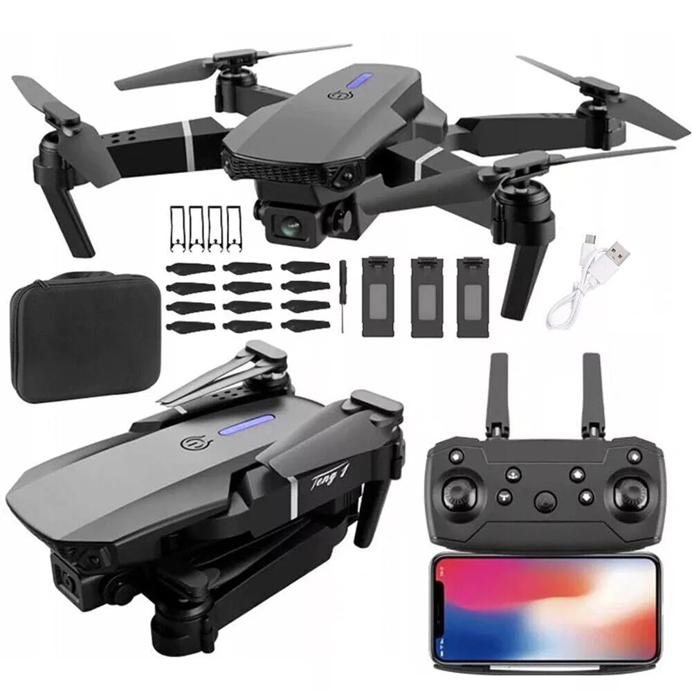 4K GPS Dual HD Camera Drones WiFi Foldable With 3 Batteries by HTT Global - HTT Mobiles