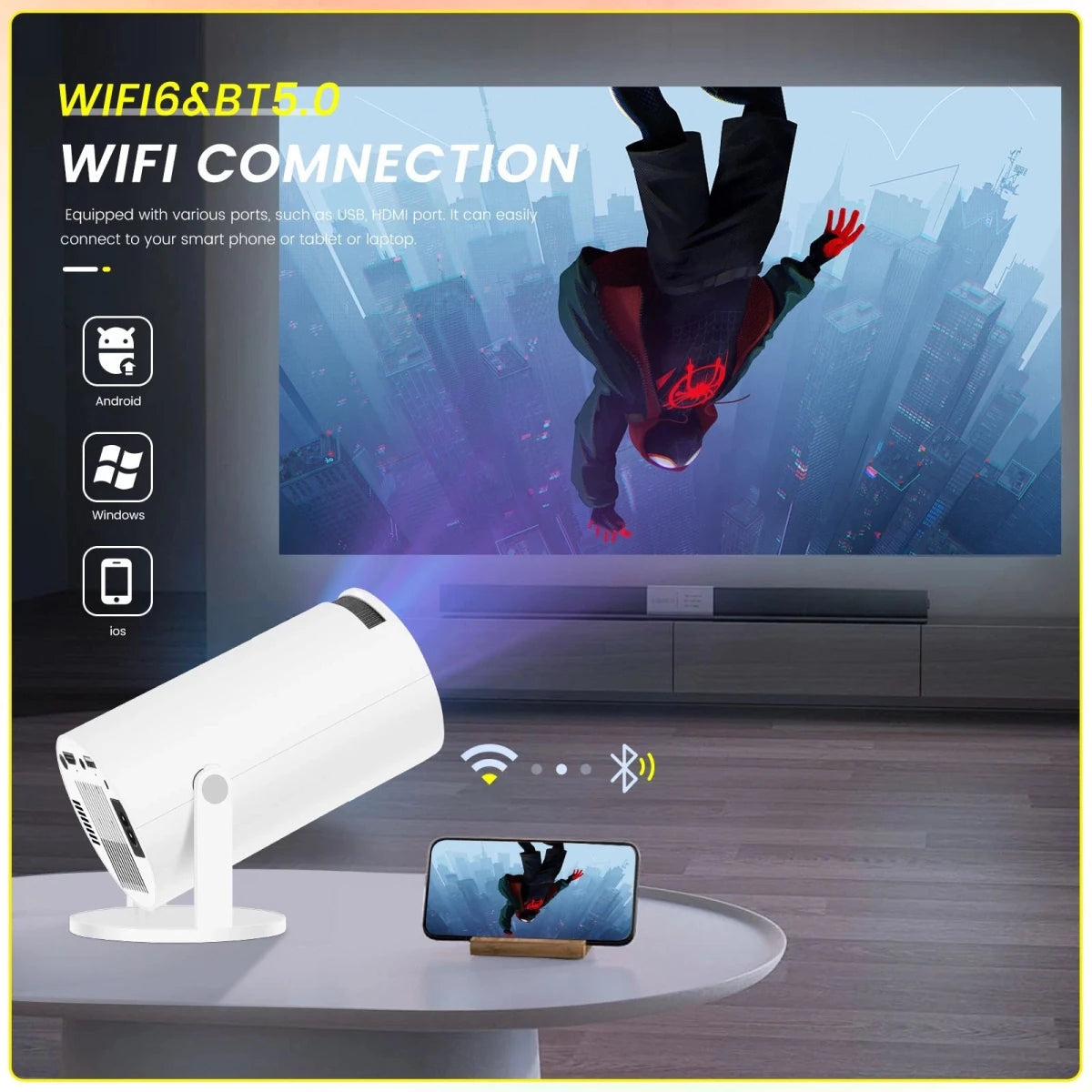 4K Smart Projector with WiFi & Bluetooth - HTT Mobiles