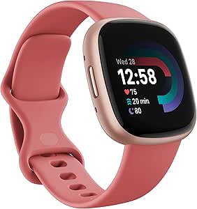 Fitbit Versa 4 FB523RGRW Smart Watch GPS HR Tracking Pink Sand/Copper Rose