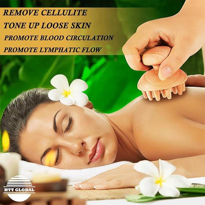 7 - Piece Wood Therapy Massage Kit - Maderotherapy Tools for Body Contouring & Lymphatic Drainage - HTT Mobiles