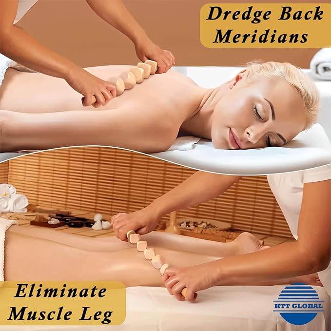 7 - Piece Wood Therapy Massage Kit - Maderotherapy Tools for Body Contouring & Lymphatic Drainage - HTT Mobiles