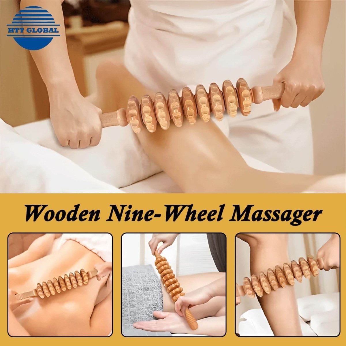 7 - Piece Wood Therapy Massage Kit - Maderotherapy Tools for Body Contouring & Lymphatic Drainage - HTT Mobiles
