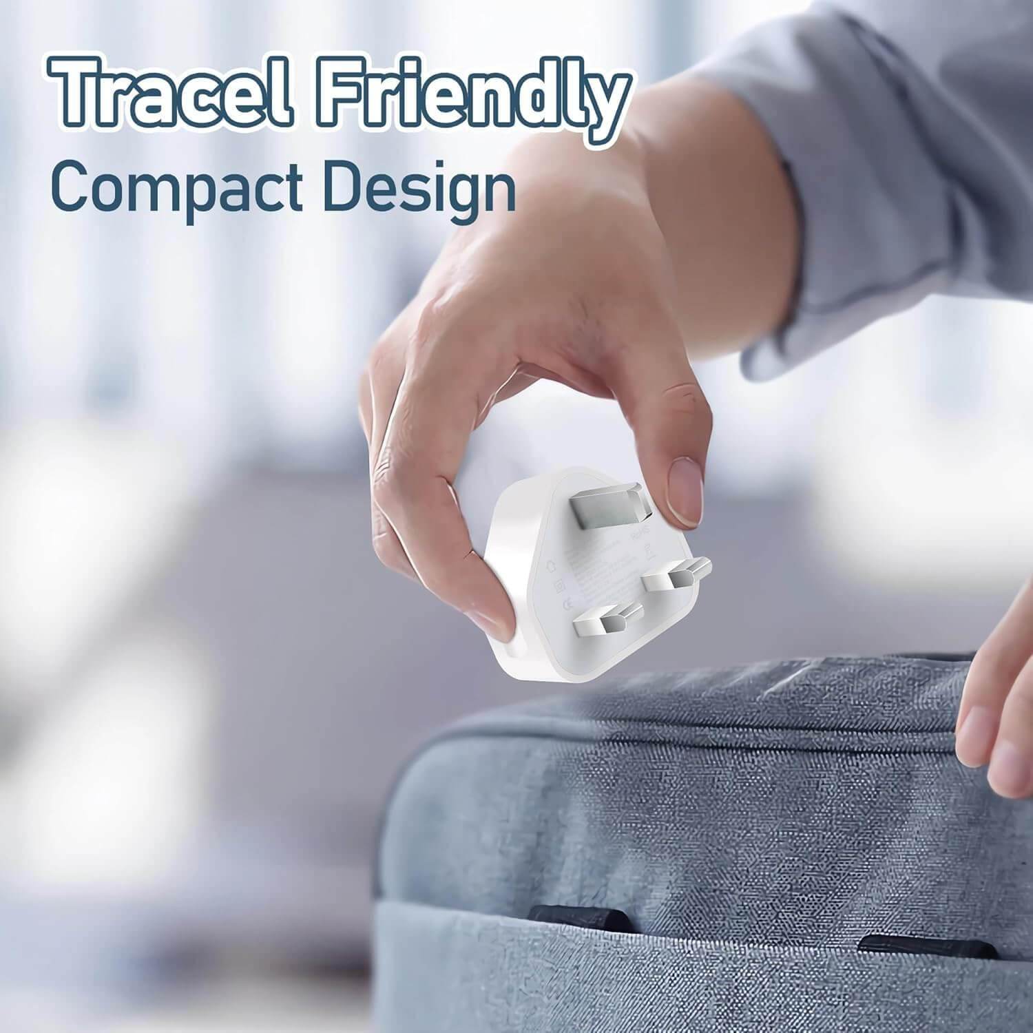 3 Pack UK USB Wall Charger Plug – High-Efficiency 3-Pin Mains Adapter | 5V/2A Single Port Fast USB Plug for iPhone, Samsung, Tablets & More – Compact & Safe Charging - HTT Mobiles