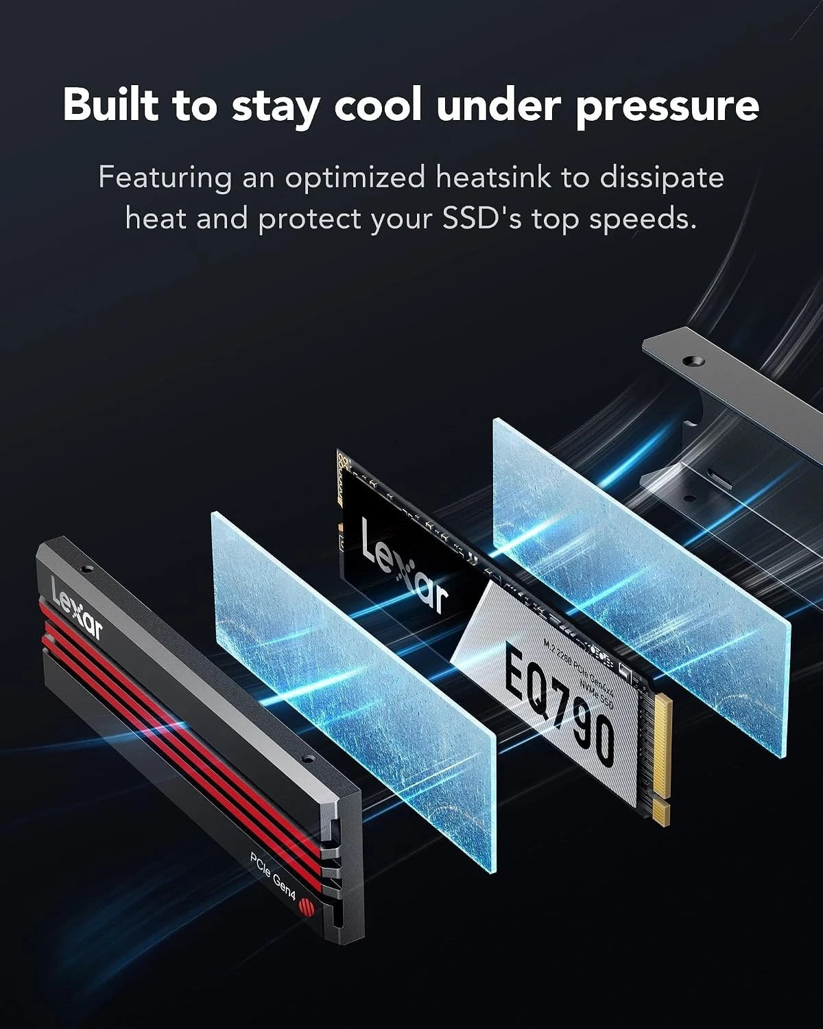 Lexar EQ790 2TB PCIe 4.0 NVMe M.2 2280 SSD Heatsink 7000MB New