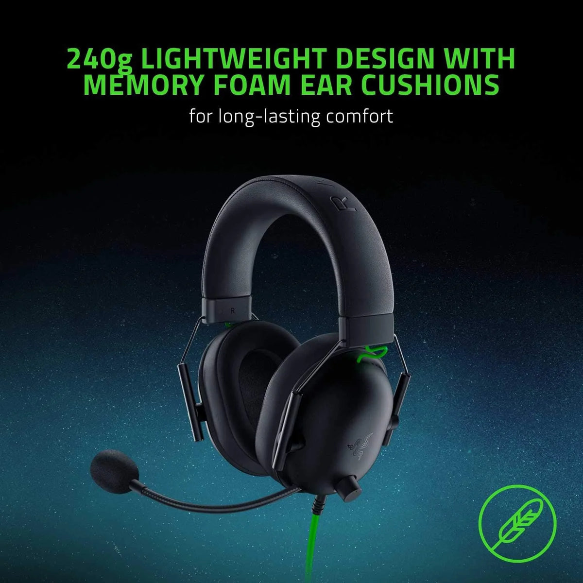 Razer BlackShark V2 X Wired Gaming On Ear Headset - Black,