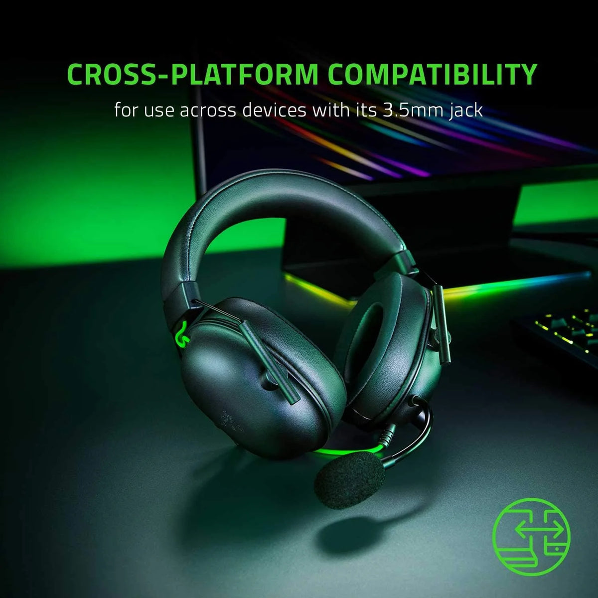 Razer BlackShark V2 X Wired Gaming On Ear Headset - Black,