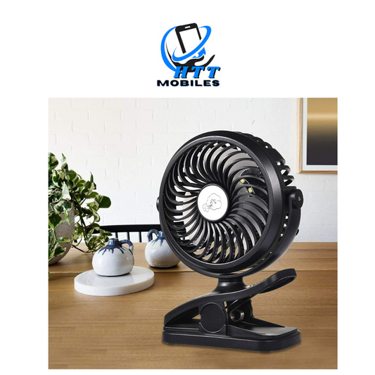 FITFORT Rechargeable mini oscillating Clip Fan, USB Desk Fan 2500mAh Portabl