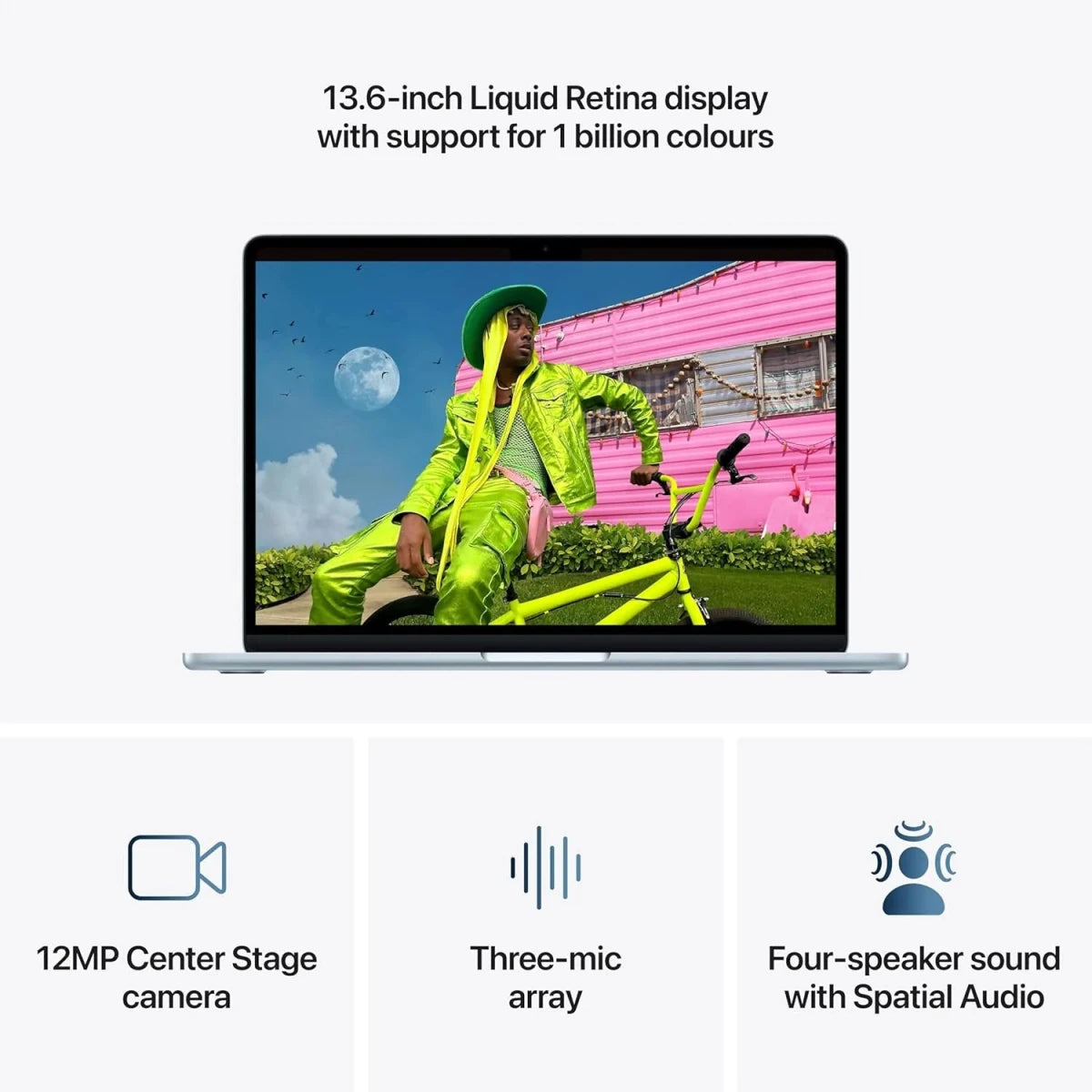 Apple MacBook Air 13-inch Laptop (M5, 16GB RAM, 512GB SSD) – Sky Blue - HTT Mobiles