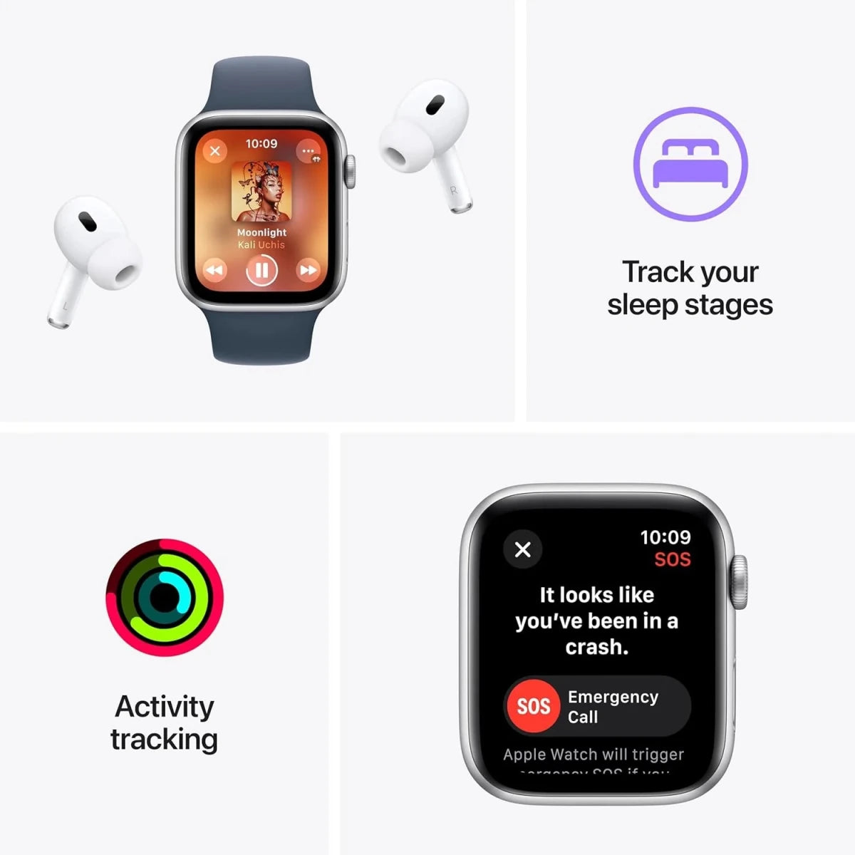 Apple Watch SE (2nd Gen, 2023) GPS 40mm – Midnight Aluminium Case with Midnight Sport Band (S/M) - HTT Mobiles