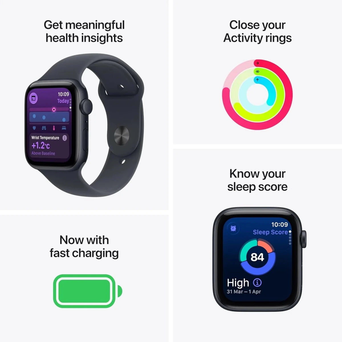 Apple Watch SE 3 (3rd Gen) GPS 40mm – Midnight Aluminium Case with Midnight Sport Band - HTT Mobiles
