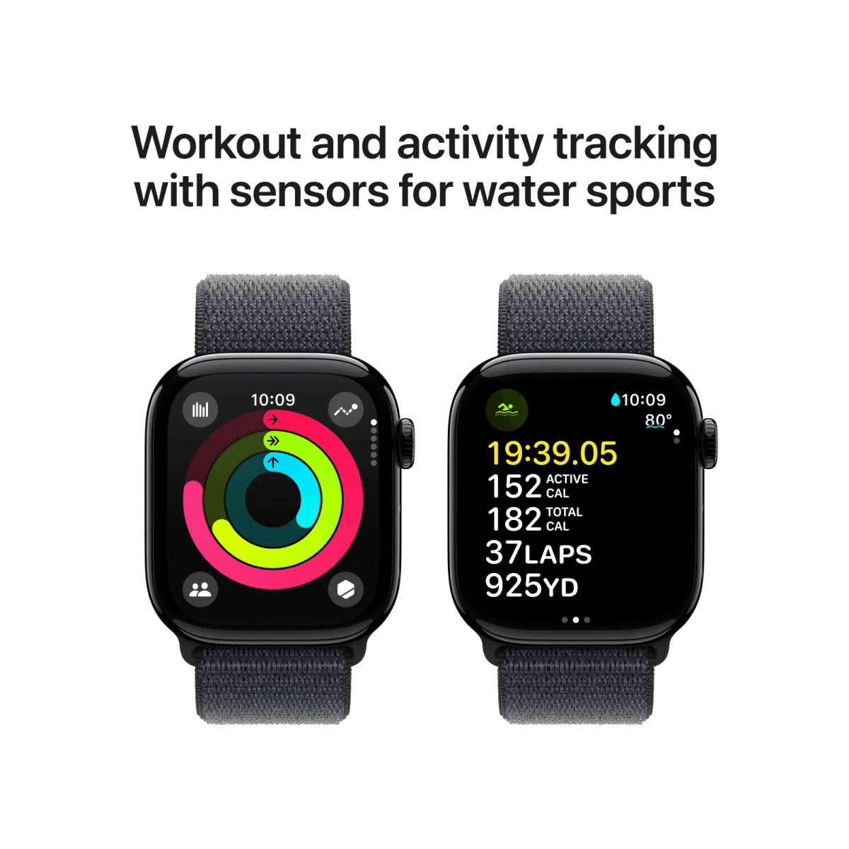Apple Watch Series 10 GPS 46mm – Jet Black Aluminium Case with Sport Band - HTT Mobiles