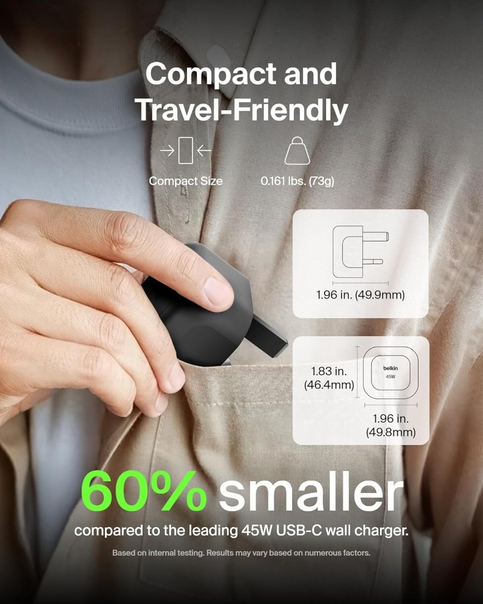 Belkin Compact Wall Charger 45W - HTT Mobiles