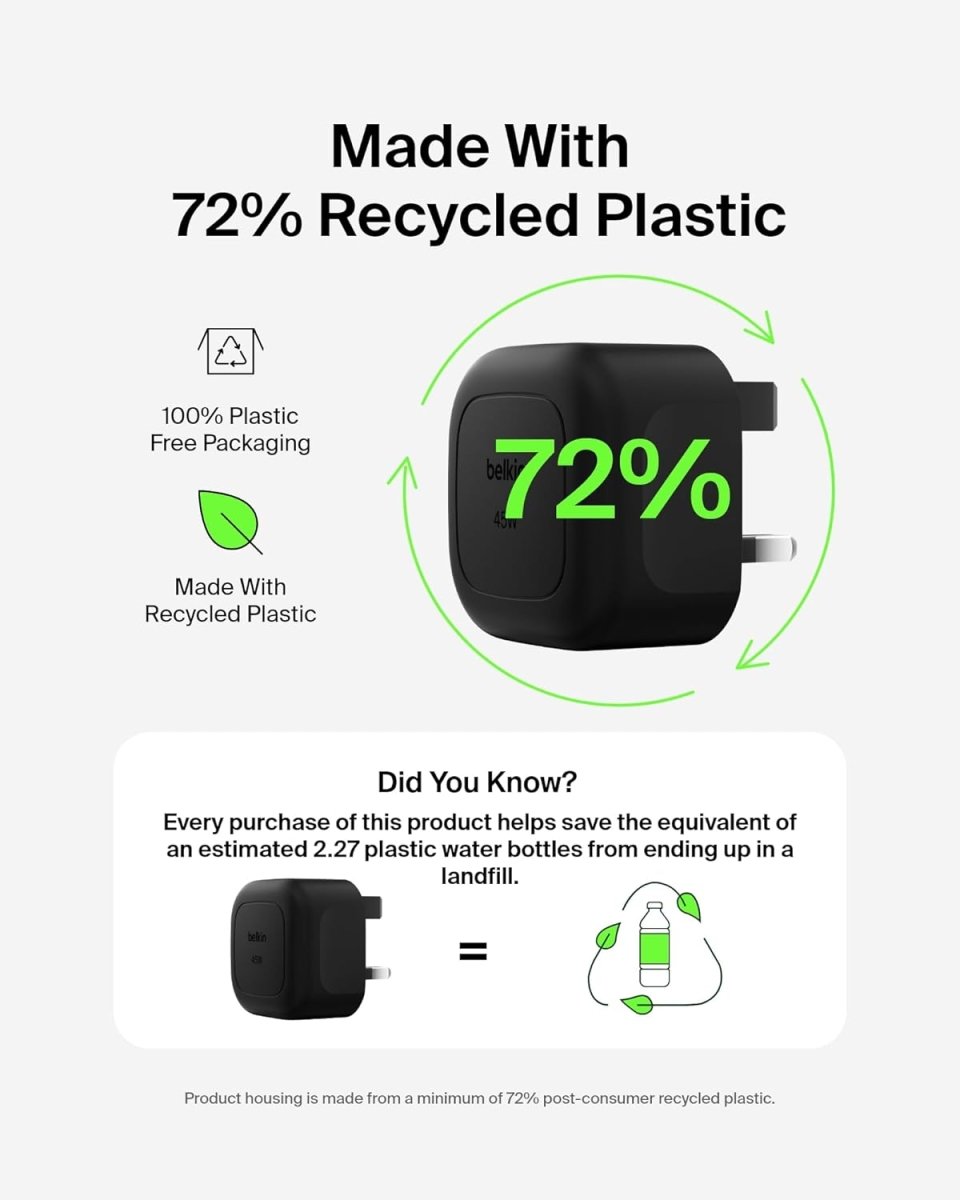 Belkin Compact Wall Charger 45W - HTT Mobiles