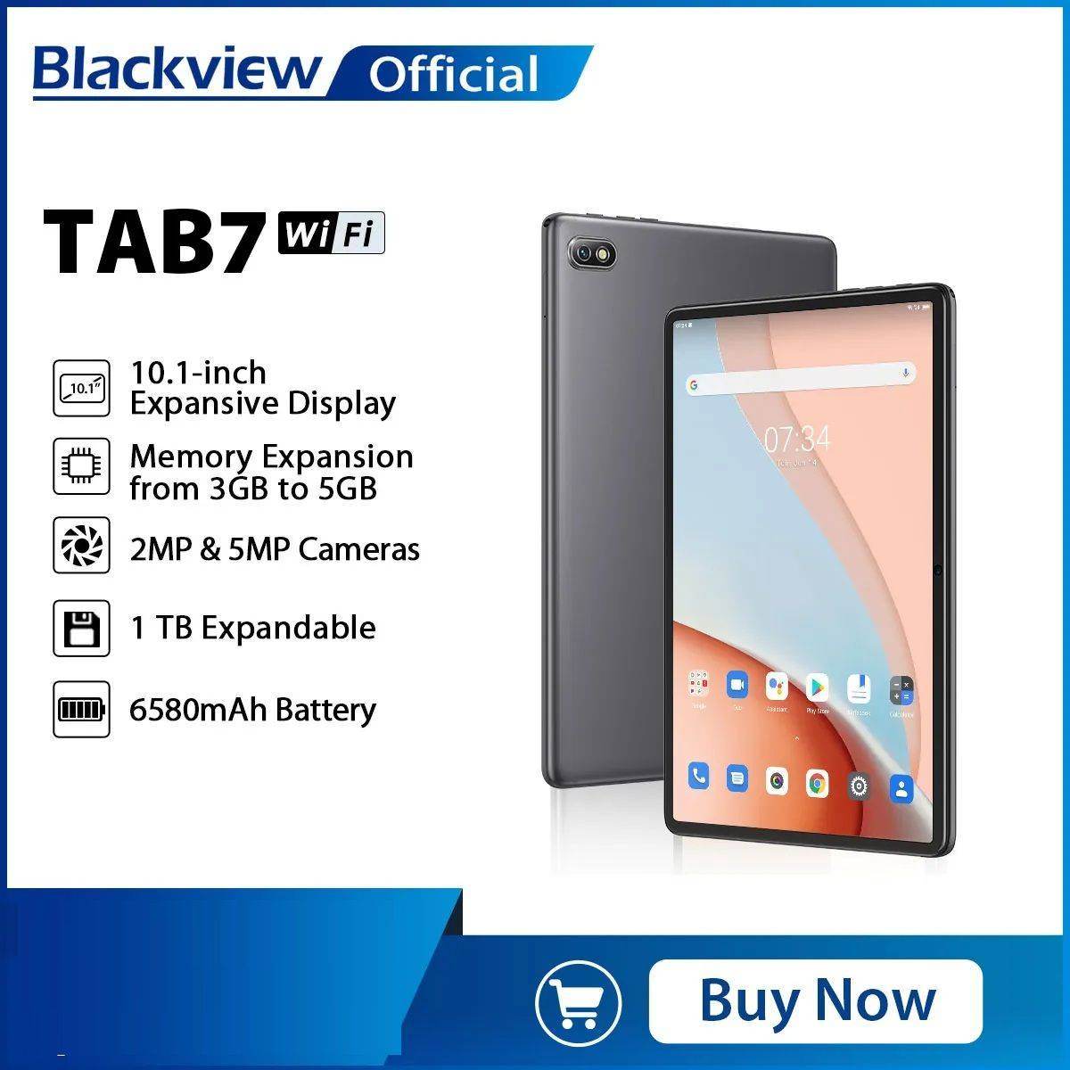 Blackview Tab 7 WiFi Tablet – 10.1'' HD+ IPS Display, Android 12, Quad - Core, 3GB RAM + 64GB ROM, Smart Split - Screen - HTT Mobiles
