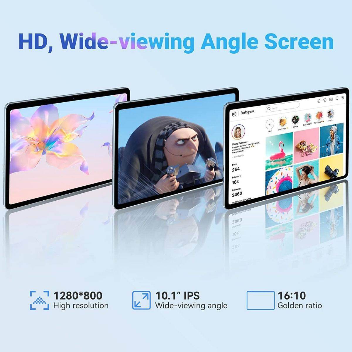 Blackview Tab 7 WiFi Tablet – 10.1'' HD+ IPS Display, Android 12, Quad - Core, 3GB RAM + 64GB ROM, Smart Split - Screen - HTT Mobiles