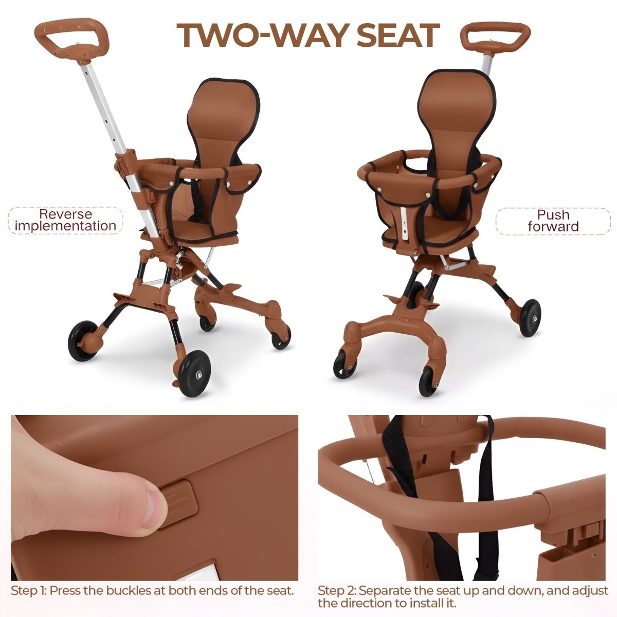 Compact Travel Pram Stroller Baby Lightweight One Hand Fold Buggy Pushchair UK - HTT Mobiles