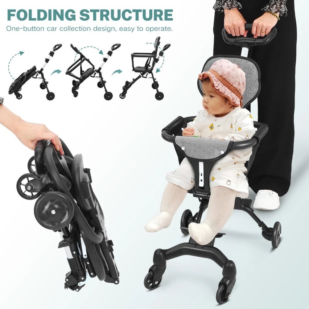 Compact Travel Pram Stroller Baby Lightweight One Hand Fold Buggy Pushchair UK - HTT Mobiles