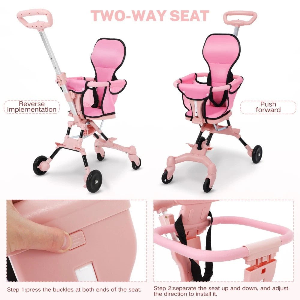 Compact Travel Pram Stroller Baby Lightweight One Hand Fold Buggy Pushchair UK - HTT Mobiles