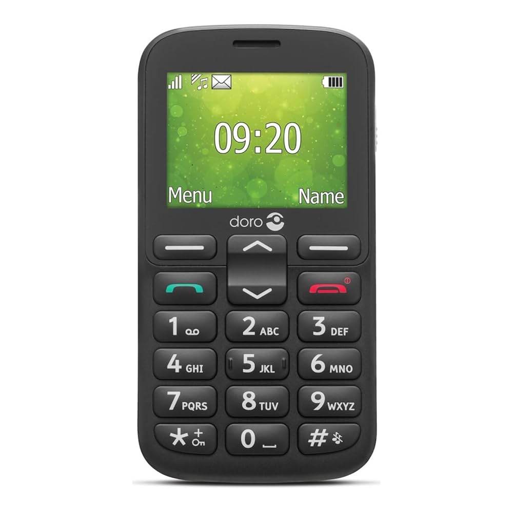 Doro 1380 Dual SIM Mobile Phone for Seniors (Black) – Large Keys, SOS Assistance Button, Camera & Torch - HTT Mobiles