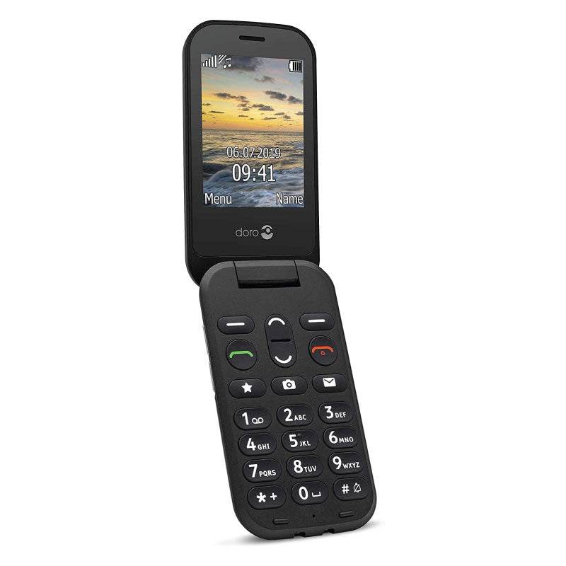 Doro 6040 4G Clamshell Mobile Phone for Seniors (Black) – External Display, GPS Assistance Button, 3MP Camera - HTT Mobiles