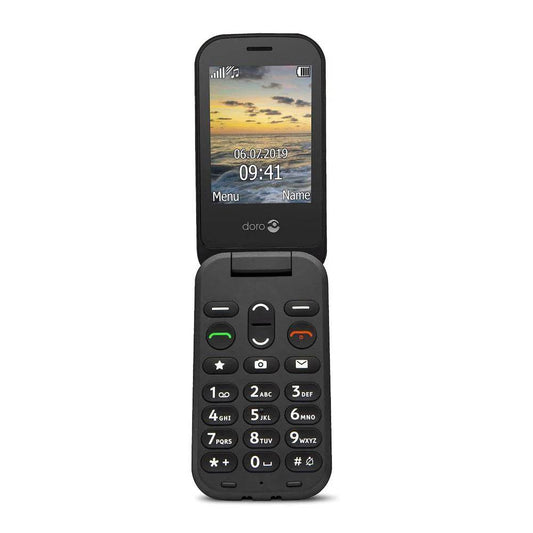 Doro 6040 4G Clamshell Mobile Phone for Seniors (Black) – External Display, GPS Assistance Button, 3MP Camera - HTT Mobiles