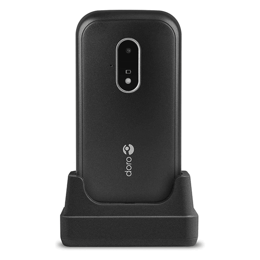 Doro 7030 4G Clamshell Mobile Phone for Seniors – WhatsApp, Facebook, GPS & Assistance Button (Black) - HTT Mobiles