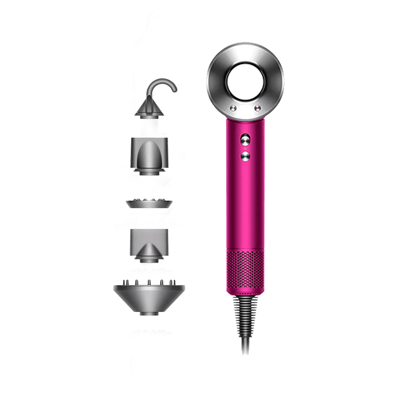 Dyson Supersonic™ Hair Dryer (Fuchsia & Nickel) – Intelligent Heat Control, Fast Drying, 5 Attachments - HTT Mobiles