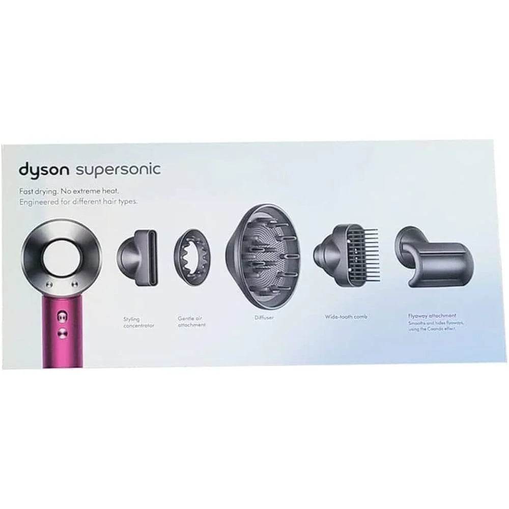 Dyson Supersonic™ Hair Dryer (Iron & Fuchsia) – Intelligent Heat Control, Fast Drying, 5 Attachments - HTT Mobiles