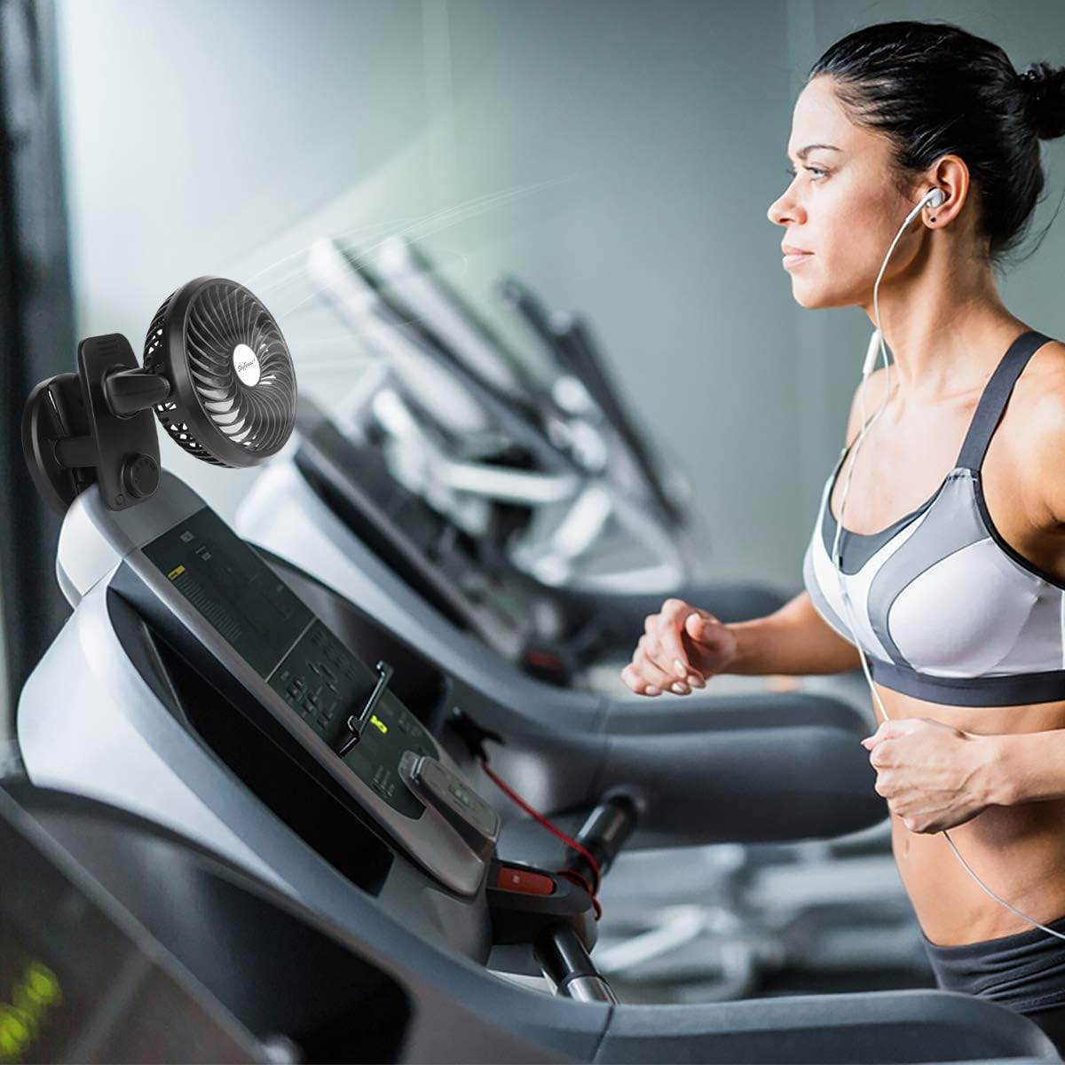 FITFORT Portable Clip - On Fan | USB Rechargeable with LED Light - HTT Mobiles