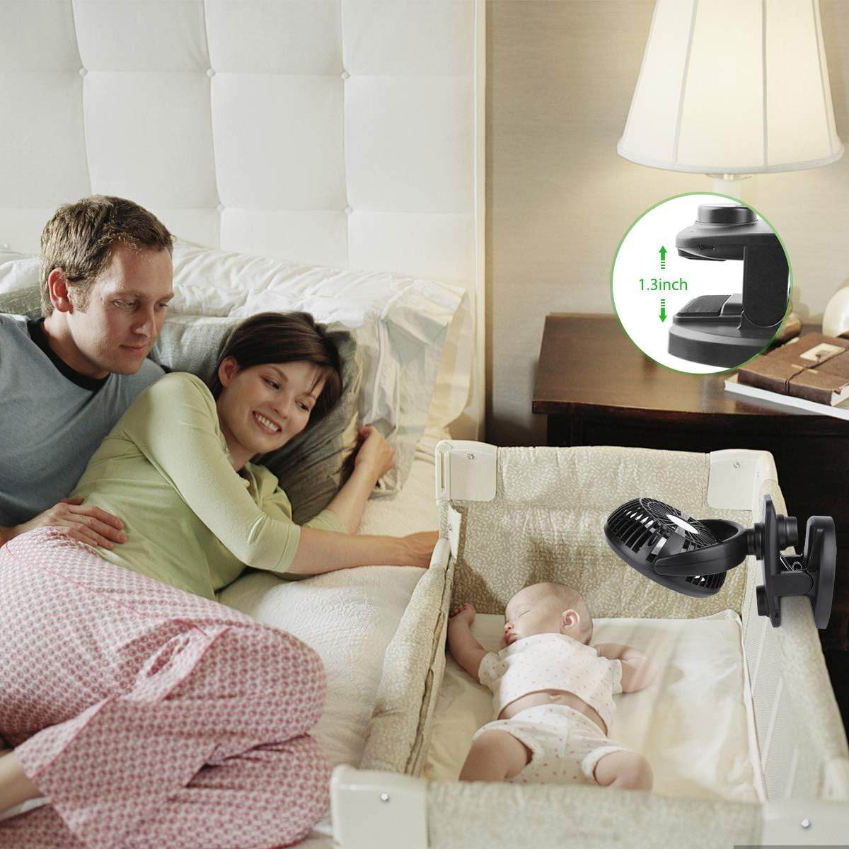 FITFORT Portable Clip - On Fan | USB Rechargeable with LED Light - HTT Mobiles