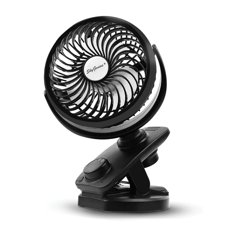 FITFORT Portable Clip - On Fan | USB Rechargeable with LED Light - HTT Mobiles