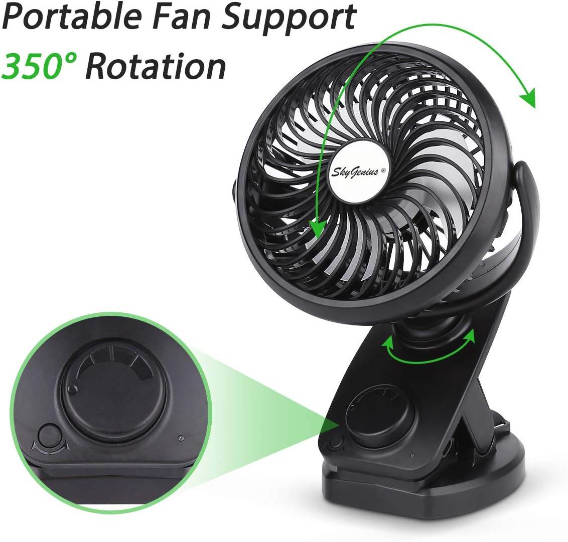 FITFORT Portable Clip - On Fan | USB Rechargeable with LED Light - HTT Mobiles