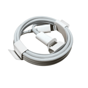 Genuine Apple USB - C to Lightning Cable – 1m (3.3ft) – OEM Fast Charge Cord for iPhone 11 - 14 Pro Max, iPad, and AirPods (White) - HTT Mobiles