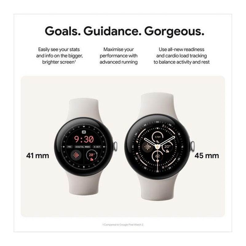 Google Pixel Watch 3 (41mm) – Obsidian Matte Black Aluminium | Actua Display, AI Fitness & 24hr Battery (Wi - Fi) - HTT Mobiles