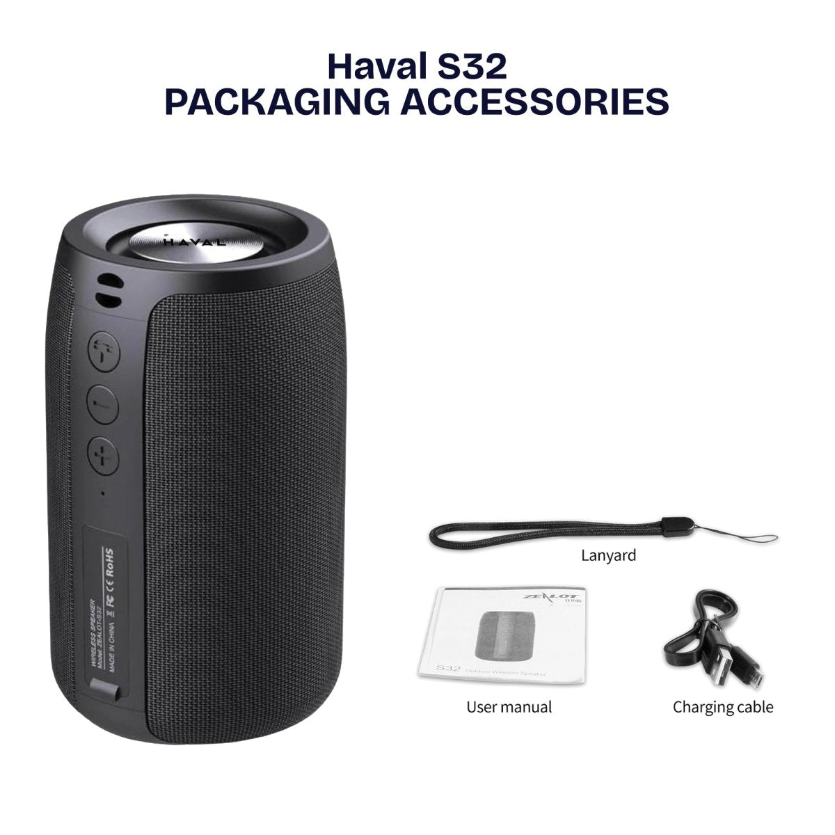 HAVAL - S32 Bluetooth Speaker Portable Wireless - HTT Mobiles