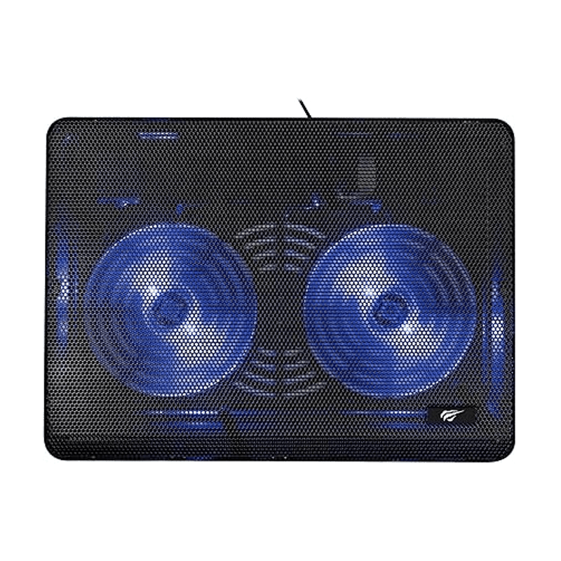 Havit F2035 Laptop Cooling Pad – Dual 140mm Fans, Blue LED, Ergonomic Stand (14" - 15.6") - HTT Mobiles