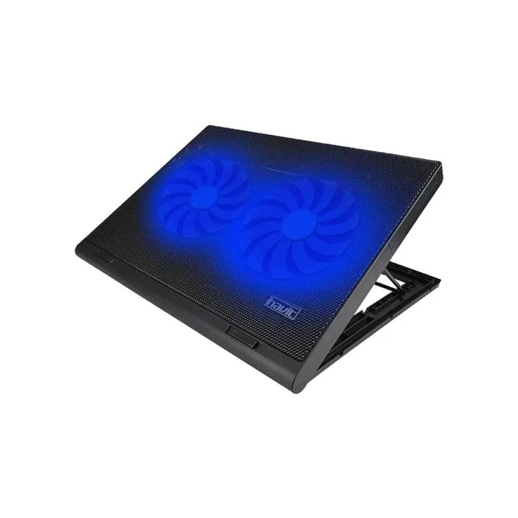 Havit F2035 Laptop Cooling Pad – Dual 140mm Fans, Blue LED, Ergonomic Stand (14" - 15.6") - HTT Mobiles