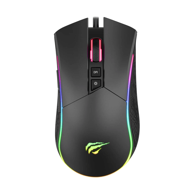 Havit Gamenote MS1001S RGB Gaming Mouse – 4800 DPI, 7 Programmable Buttons, Macro Software (Black) - HTT Mobiles