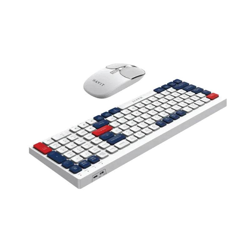 Havit KB830WB Wireless Gaming Keyboard and Mouse Combo – 60% Compact, RGB Backlit, Rechargeable (Black) - HTT Mobiles