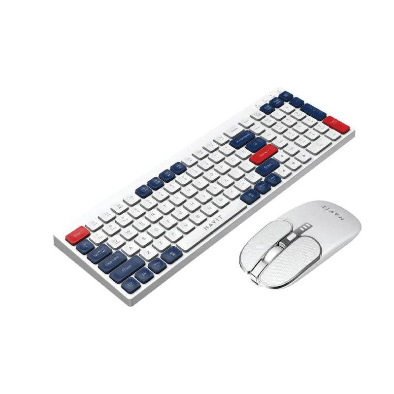 Havit KB830WB Wireless Gaming Keyboard and Mouse Combo – 60% Compact, RGB Backlit, Rechargeable (Black) - HTT Mobiles