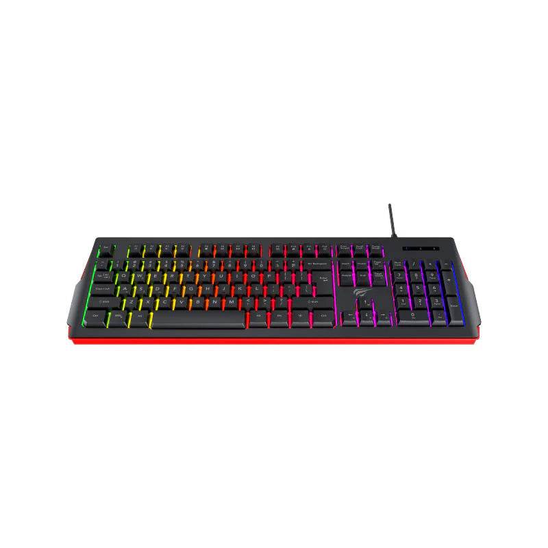 Havit KB866L USB RGB Membrane Gaming Keyboard – Multi - Function Backlit, Anti - Ghosting, 104 Keys (Black) - HTT Mobiles
